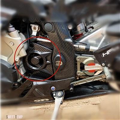 互換品 100% カーボンスプロケットカバーフェアリングツイル織り 3 K BMW S1000RR HP4 2015 2016 2017 2018