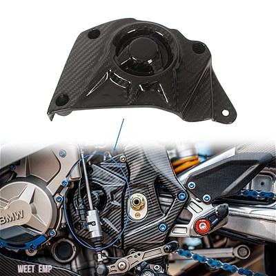 互換品 100% カーボンスプロケットカバーフェアリングツイル織り 3 K BMW S1000RR HP4 2015 2016 2017 2018