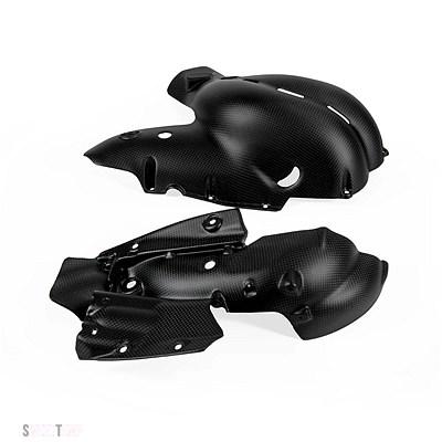 互換品 V4 V4S 2018 2019 カーボン排気カバーヒートシールドカウルガードグロス マット部品 100% ドゥカティ パニガーレ_4