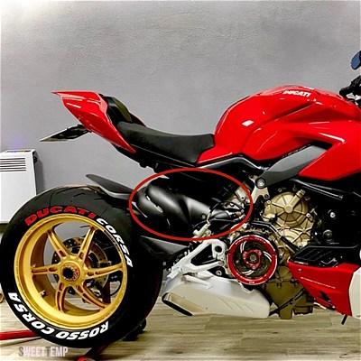 互換品 V4 V4S 2018 2019 カーボン排気カバーヒートシールドカウルガードグロス マット部品 100% ドゥカティ パニガーレ_7