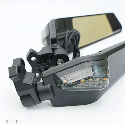ブランド登録なし - 取り替えっこ品 舞台の袖バックミラー LED 回転させる高視認性鏡鑑カワサキ ニンジャ 250 300 400 650 H2 H4