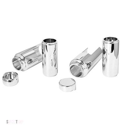 互換品 ブラック/フロントアッパーロワーフォークカバーチューブキャップセットアルミハーレー ソフテイルFXBR/Sブレイクアウト107 114 2018-2022_3