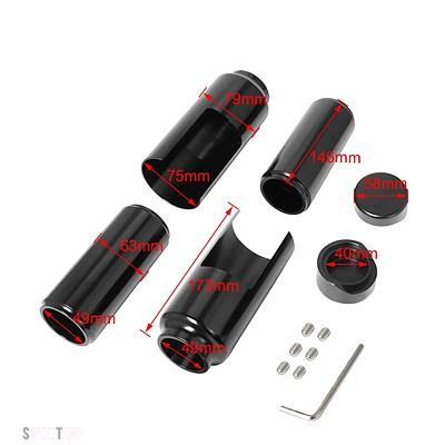 互換品 ブラック/フロントアッパーロワーフォークカバーチューブキャップセットアルミハーレー ソフテイルFXBR/Sブレイクアウト107 114 2018-2022_4