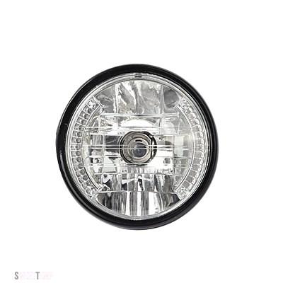 互換品 ブラック汎用  7 \"12V ヘッドライトウィンカーライトラウンドヘッドランプハーレーボバーホンダ ヤマハカワサキカフェレーサー"_4