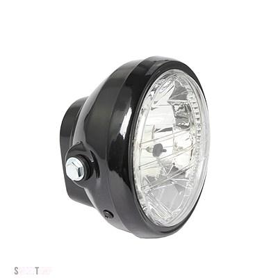 互換品 ブラック汎用  7 \"12V ヘッドライトウィンカーライトラウンドヘッドランプハーレーボバーホンダ ヤマハカワサキカフェレーサー"_5