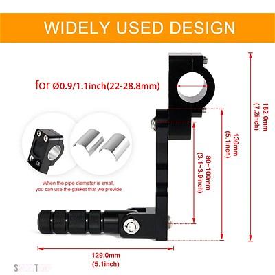 互換品 22 MM 7/8 \"28.8 MM 1/8\"" ペグ調節可能フットレスト延長マウントフットペグライダー調節可能フットペグキット"_6