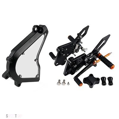 互換品 KTM デューク 390 250 2018-2023 ケースセーバーチェーンスプロケットプロテクターライダーリアセットリアセットフットレストフットレストペグ_6