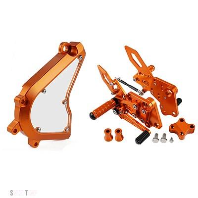 互換品 KTM デューク 390 250 2018-2023 ケースセーバーチェーンスプロケットプロテクターライダーリアセットリアセットフットレストフットレストペグ_7