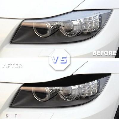 互換品 BMW 2 個 ABS グロスヘッドライトアイブロウまぶた 3 シリーズ E90 E91 2005 2006 2007 2008 2009 2010 2011 セダン/ツーリングチューニング_3
