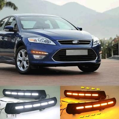 互換品 フォード 1 ペア モンデ??オ 2011-2013 スタイリングフロント LED DRL デイタイムランニングライト昼光運転フォグランプフラッシュライト_3