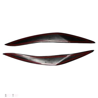 互換品 BMW 5 シリーズ F10 F11 初期 2011-2014 光沢黒フロントヘッドライトカバーガーニッシュストリップアイブロウカバートリムステッカー_7