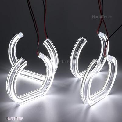 互換品 BMW 3 シリーズ E90 E92 E93 M3 2007-2013 クーペカブリオレ LED エンジェルアイズリング DRL アクリル DTM スタイルヘッドライトアクセサリー_2