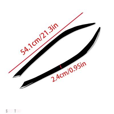 互換品 ホンダ ストリーム 2006 2007 2008 光沢黒ヘッドライトランプアイブロウまぶたカバートリムステッカー_5