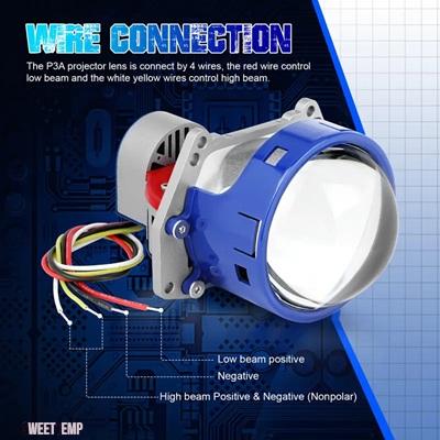 互換品 3 \"バイ LED ヘッドライトレンズ高低ビーム 100 ワット 6000 K LED ライト HELLA 3R G5 ヘッドライトレトロフィット LED プロジェクターレン"_4
