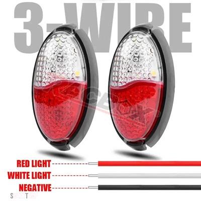 互換品 LED サイドマーカーライト赤白 12V 24V 防水 12LED ウィンカーランプトレーラースクールバスボートセミトレーラーピックアップトラック用_5