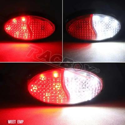 互換品 LED サイドマーカーライト赤白 12V 24V 防水 12LED ウィンカーランプトレーラースクールバスボートセミトレーラーピックアップトラック用_6