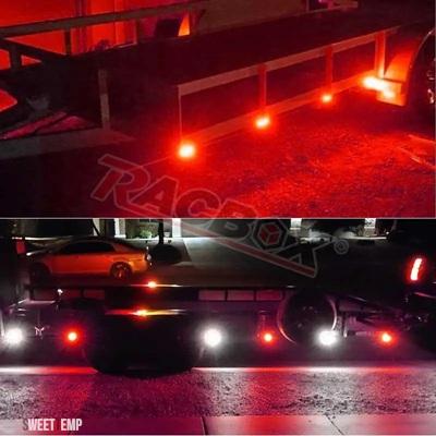 互換品 LED サイドマーカーライト赤白 12V 24V 防水 12LED ウィンカーランプトレーラースクールバスボートセミトレーラーピックアップトラック用_7