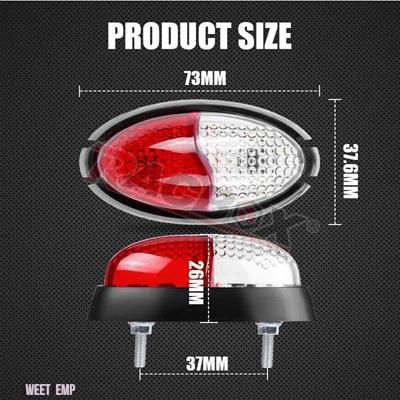 互換品 LED サイドマーカーライト赤白 12V 24V 防水 12LED ウィンカーランプトレーラースクールバスボートセミトレーラーピックアップトラック用_8