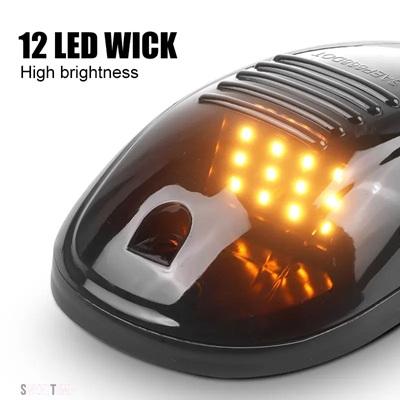 互換品 5 個 12V LED キャブルーフライトスモークレンズインジケータランプトラックアンバーウインカーホワイトイエローサイドマーカーライトセミトレーラ_3