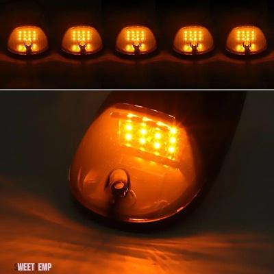 互換品 5 個 12V LED キャブルーフライトスモークレンズインジケータランプトラックアンバーウインカーホワイトイエローサイドマーカーライトセミトレーラ_6