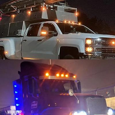 互換品 5 個 12V LED キャブルーフライトスモークレンズインジケータランプトラックアンバーウインカーホワイトイエローサイドマーカーライトセミトレーラ_7