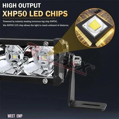 互換品 ジープ 単列 7 \"超スリム LED ライトバーコンボ駆動ワークランプ 12V 24V 4X4 トラック ATV SUV オフロードトラクター防水"_4