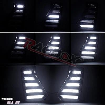 互換品 トヨタ 車白デイタイムランニングライト LED フロントバンパーサイドウインカー タコマ 2024 2025 DRL クリアランスランプダイナミックイエロー_4