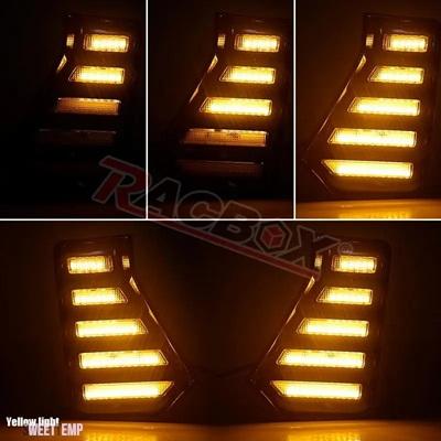 互換品 トヨタ 車白デイタイムランニングライト LED フロントバンパーサイドウインカー タコマ 2024 2025 DRL クリアランスランプダイナミックイエロー_5