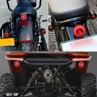 互換品 LED 汎用テールライトレッドスモーキーシェルテールライトブレーキランプ防水 E マーク ATV UTV モトカフェレーサーチョッパーボバー_6
