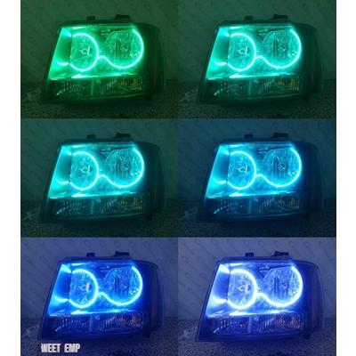 互換品 LED エンジェルアイズハローリングカーアクセサリー シボレー アバランチサバーバンタホ RF リモート BT アプリマルチカラー超高輝度 RGB_5
