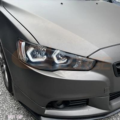 互換品 三菱 ランサー 10 EVO アウトランダーギャランフォルティス超高輝度コンセプト M4 象徴スタイル LED エンジェルアイズハローリングデイライト_4