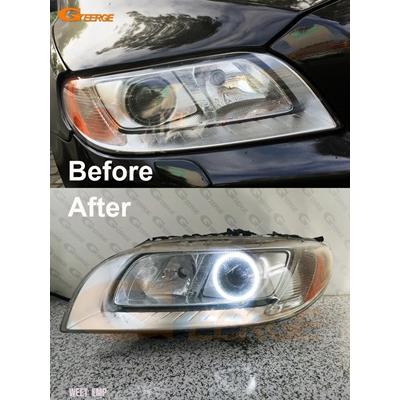互換品 ボルボ S80 V70 XC70 超高輝度デュアルカラースイッチバックデイライトウィンカー SMD LED エンジェルアイズハローリングカーアクセサリー_5