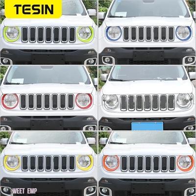 互換品 ジープ ランプフードRENEGADE 2016-2018 ヘッドライトカバーベゼルトリムステッカーRENEGADE 車外装アクセサリー_8
