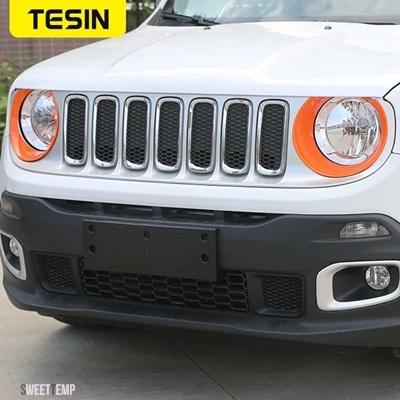 互換品 ジープ ランプフードRENEGADE 2016-2018 ヘッドライトカバーベゼルトリムステッカーRENEGADE 車外装アクセサリー_9