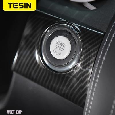 ブランド登録なし - 取り替えっこ品 エンジンスタートストップボタンカバートリムフレームステッカー部分品 アップインテリアモールディングアクセサリー 日産 Y62 2017 見まわる