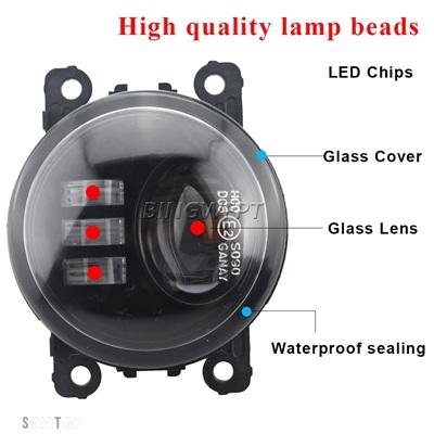 互換品 日産 パスファインダー用カースタイリング R52 フェイスリフト 2017 2018 2019 2020 フォグランプダブル LED フォグライトランプ_5