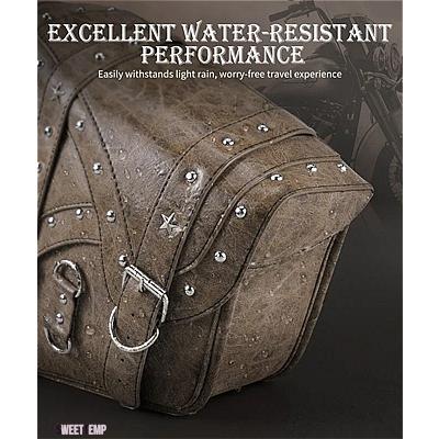 互換品 ハーレー ヴィンテージ PU レザーバイクサドルバッグ ファットボーイ 114 ヘリテージ 2018-2023 防水バイクスイングアームバッグツールストレー_5