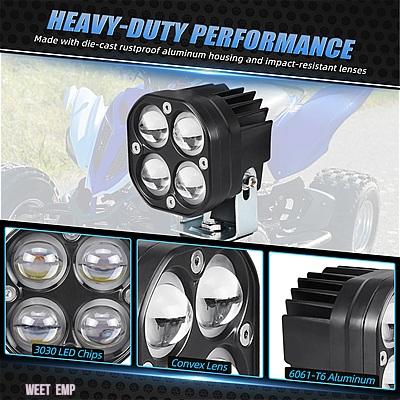 互換品 ヤマハ ラプター 700 700R 700RSE 2013-2023 4 個 3030 LED チップフロントワークライト ATV 超高輝度ビームライト #1PE-F1514-01-00