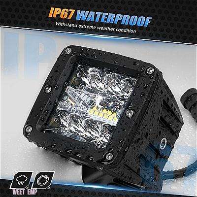 互換品 パーツそ他 POLARIS RZR XP 1000 EPS 2017-2021 2019 2 個リアワークライト 取り付けブラケット配線ハーネス付き UTV バックアップライト LED_2