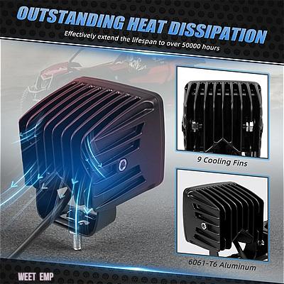 互換品 パーツそ他 POLARIS RZR XP 1000 EPS 2017-2021 2019 2 個リアワークライト 取り付けブラケット配線ハーネス付き UTV バックアップライト LED_4