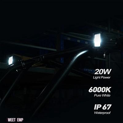 互換品 パーツそ他 POLARIS RZR XP 1000 EPS 2017-2021 2019 2 個リアワークライト 取り付けブラケット配線ハーネス付き UTV バックアップライト LED_6