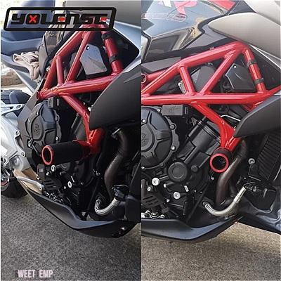 互換品 MVアグスタ バイク CNC 転倒 フレーム スライダー フェアリングガード クラッシュ パッド プロテクター BRUTALE 675 800 BRUTALE675_8