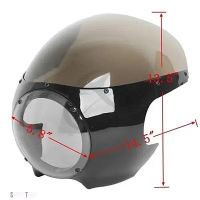 互換品 ハーレー バイク 5 3/4インチ フロントヘッドライトフェアリング ウィンドシールド ダイナ スポーツスター 1200_3