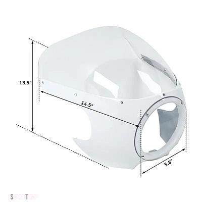 互換品 ハーレー バイク 5 3/4インチ フロントヘッドライトフェアリング ウィンドシールド ダイナ スポーツスター 1200_6