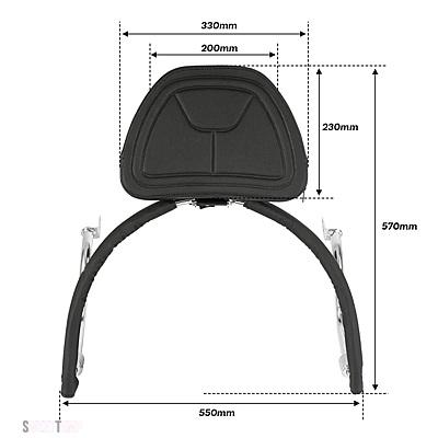 互換品 ホンダ バイク ブラック シーシーバー バックレスト セット ゴールドウィング GL1800 2001-2017_1