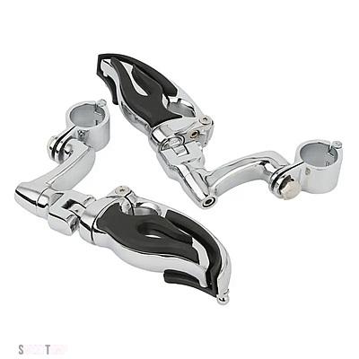 互換品 ホンダ バイク 1-1/4 インチ 32 MM エンジン ガード フットペグ フットレスト クランプ付き ハーレー アイアン 883 1200 ヤマハ適合
