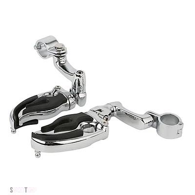 互換品 ホンダ バイク 1-1/4 インチ 32 MM エンジン ガード フットペグ フットレスト クランプ付き ハーレー アイアン 883 1200 ヤマハ適合
