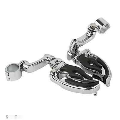 互換品 ホンダ バイク 1-1/4 インチ 32 MM エンジン ガード フットペグ フットレスト クランプ付き ハーレー アイアン 883 1200 ヤマハ適合