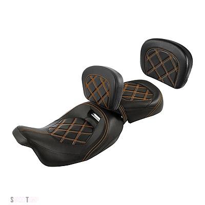 互換品 ハーレー バイク 運転席 助手席 バックレストパッド ツーリング エレクトラ グライド ロード グライド 2009-2024