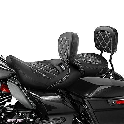 互換品 ハーレー バイク 運転席 助手席 バックレストパッド ツーリング エレクトラ グライド ロード グライド 2009-2024